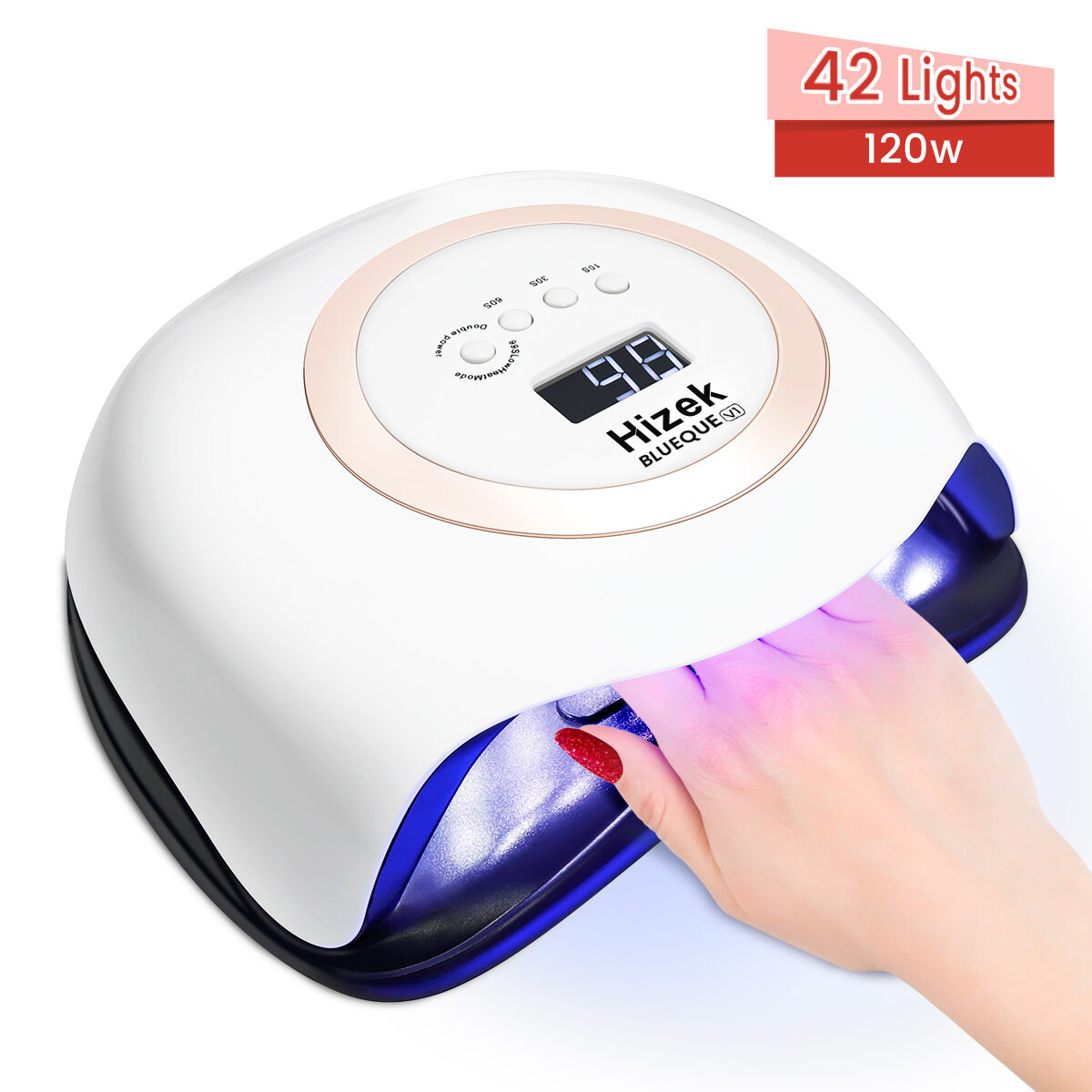 Nail Lamp Dual Light Source with 42 Light Beads 120W Curing LED UV Gel ...
